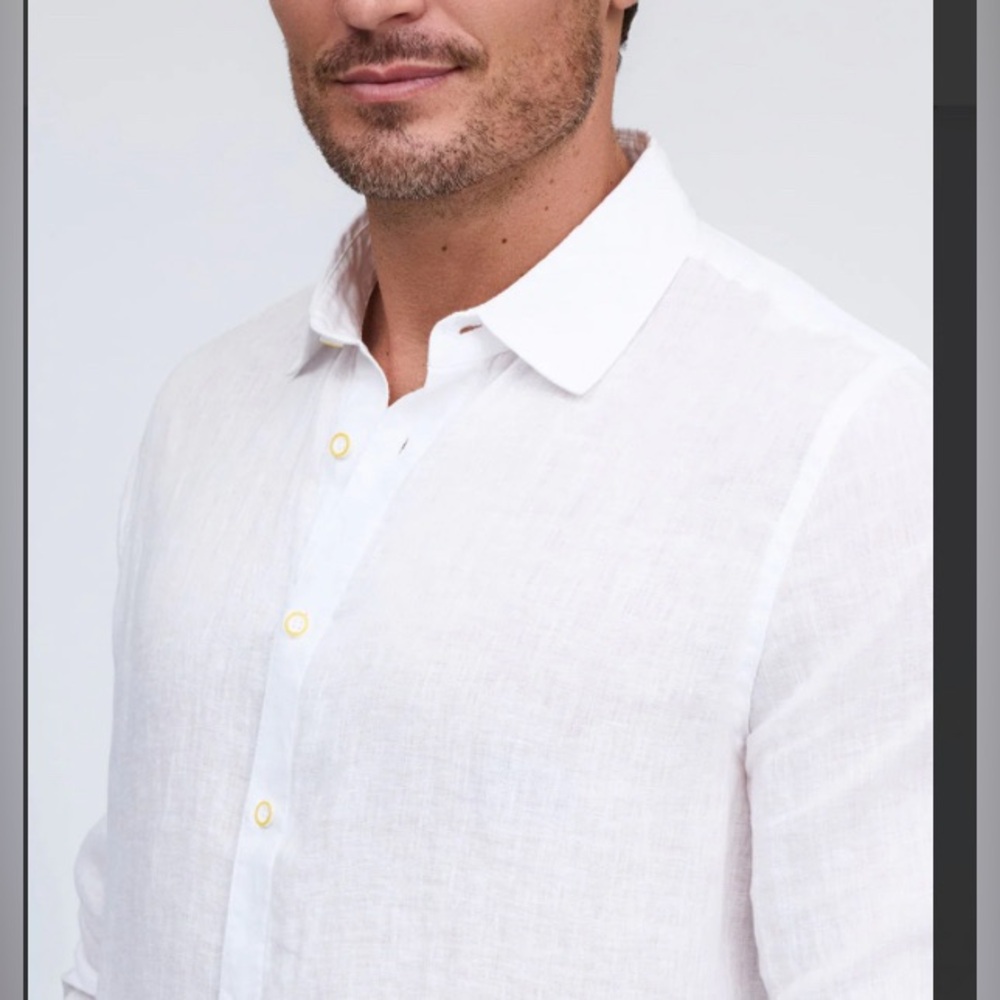 Raffi Crisp White 100% linen Long Sleeve Shirt. Excellent condition;) - Picture 2 of 13